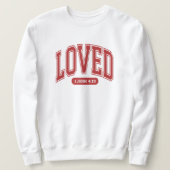 Sweatshirt AIMÉ PAR CHRIST Valentine Écriture Hommes Blanc (Design devant)