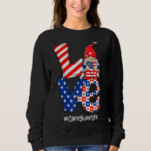 Sweatshirt Aimer Aide à la vie Infirmière Stethoscope Patriot