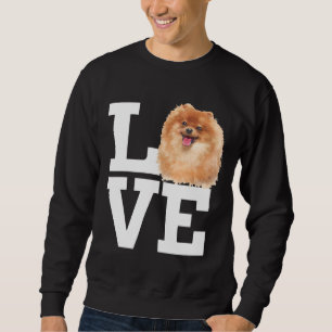 Sweatshirt Aimer Chien Poméranie mignonne Chien Poméranie vis