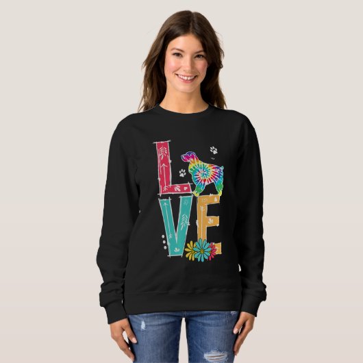 Sweatshirt Aimer Cocker Spaniel Tie Dye Rainbow Cocker Spanie (Devant entier)