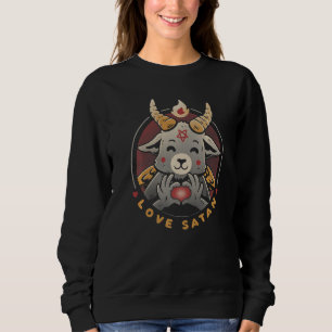Sweatshirt Aimer Satan Démon Occulte Satanique Chèvre mignonn