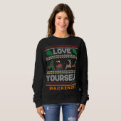 Sweatshirt Aimez-vous moche pull de Noël Sweater Nom personna (Devant entier)