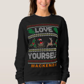 Sweatshirt Aimez-vous moche pull de Noël Sweater Nom personna (Devant)