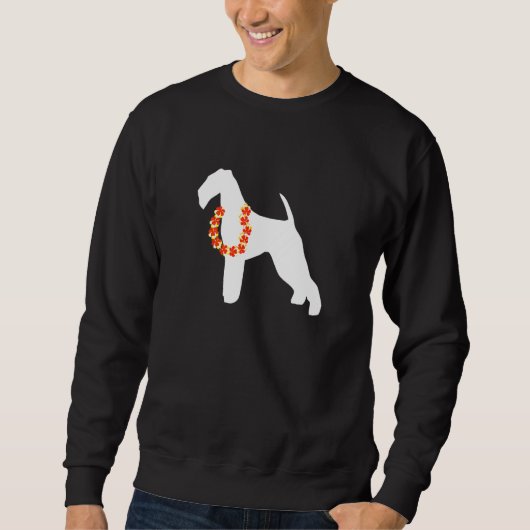 Sweatshirt Airedale Terrier Aloha Hawaiian Lei Chien (Devant)