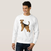 Sweatshirt Airedale Terrier Cute Waterside Terrier Dog Design (Devant entier)