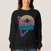 Sweatshirt Airplane Pilot Plane Aviation Retro I d Rather Be  (Devant)