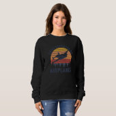 Sweatshirt Airplane Pilot Vintage Retro Easily Distracted By  (Devant entier)