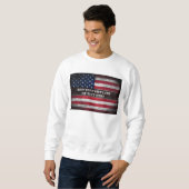 Sweatshirt Ajouter votre texte sur le drapeau américain (Devant entier)