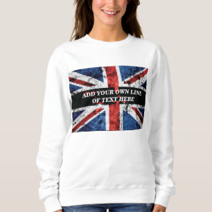 Sweatshirt Ajouter votre texte sur le drapeau anglais Jeu d'o