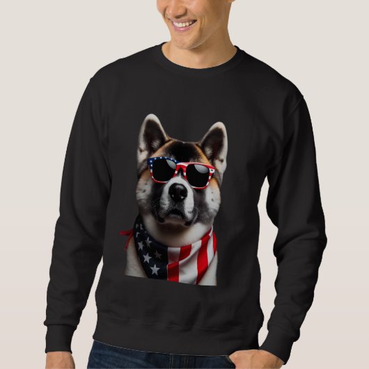 Sweatshirt Akita Dog 4 juillet American Incependance Day Ow (Devant)