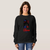 Sweatshirt Akron Ohio Rétro Chignon Décoiffé (Devant entier)