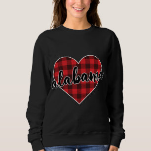 Sweatshirt Alabama Buffalo Plaid Coeur Cosy Noël hiver
