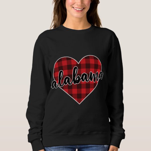 Sweatshirt Alabama Buffalo Plaid Coeur Cosy Noël hiver (Devant)
