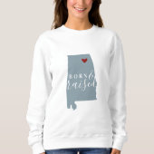 Sweatshirt Alabama né et élevé | Carte d'état de couleur modi (Devant)