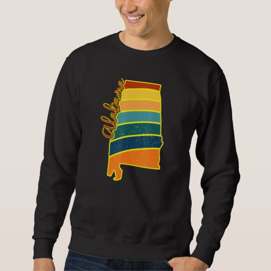 Sweatshirt Alabama State Pride coucher de soleil I Love Alaba (Devant)