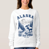 Sweatshirt Alaska Adventure Landscape with Moose (Devant)