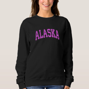 Sweatshirt Alaska Ak Sports sportifs Vintages rose