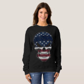 Sweatshirt Alaska American Flag Skull  State Flag Alaska Root (Devant entier)