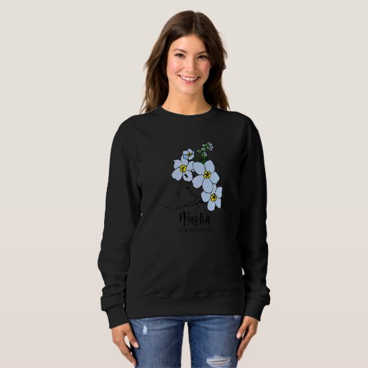 Sweatshirt Alaska Forget Me Not Flower (Devant entier)