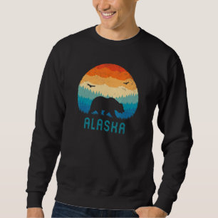 Sweatshirt Alaska Retro Grizzly Bear Vintage Alaskan Mountain