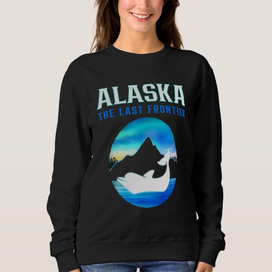 Sweatshirt Alaska  The Last Frontier Dolphin Alaska State USA (Devant)