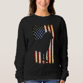 Sweatshirt Alaskan Malamute Silhouette Drapeau Américain 4e D (Devant)