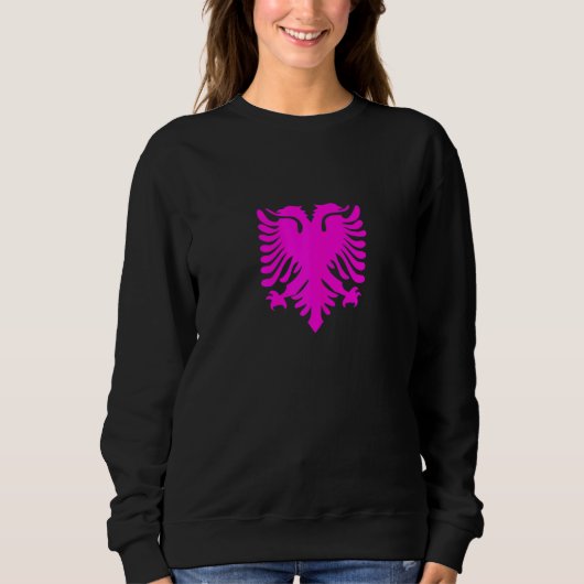 Sweatshirt Albanie Drapeau Albanaise Aigle Femmes Filles (Devant)