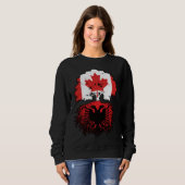 Sweatshirt Albanie Drapeau des racines canadiennes de l'arbre (Devant entier)