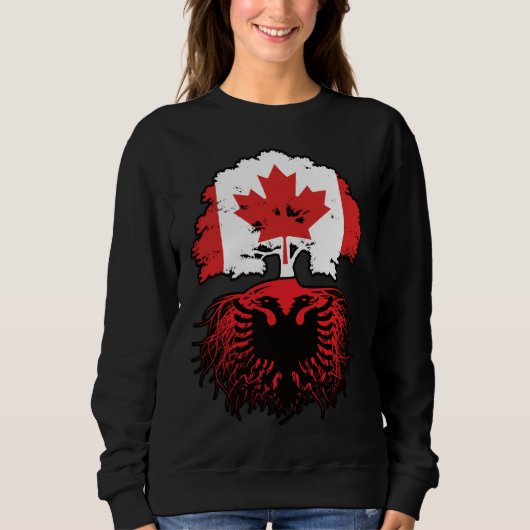 Sweatshirt Albanie Drapeau des racines canadiennes de l'arbre (Devant)