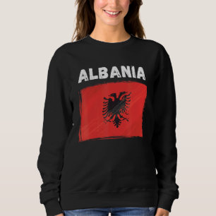 Sweatshirt Albanie Drapeau Vintage Grunge Albanie Drapeau alb