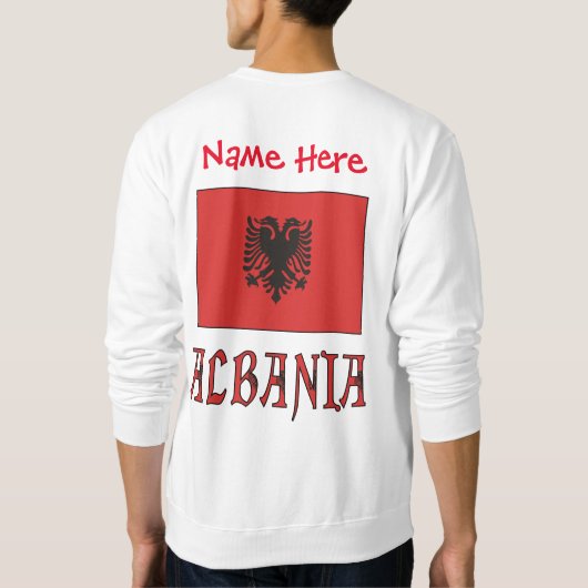 Sweatshirt Albanie Pavillon albanais Rouge Personnalisé (Dos)