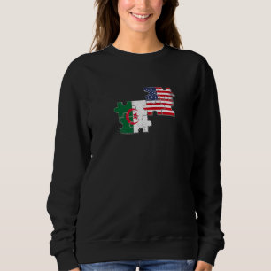 Sweatshirt Algérie USA Pays d'origine Drapeau algérien améric