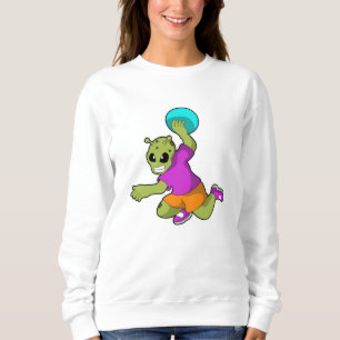 Sweatshirt Alien au Handball player avec Handball
