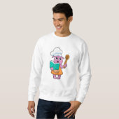 Sweatshirt Alien comme cuisinier avec Cookbook (Devant entier)
