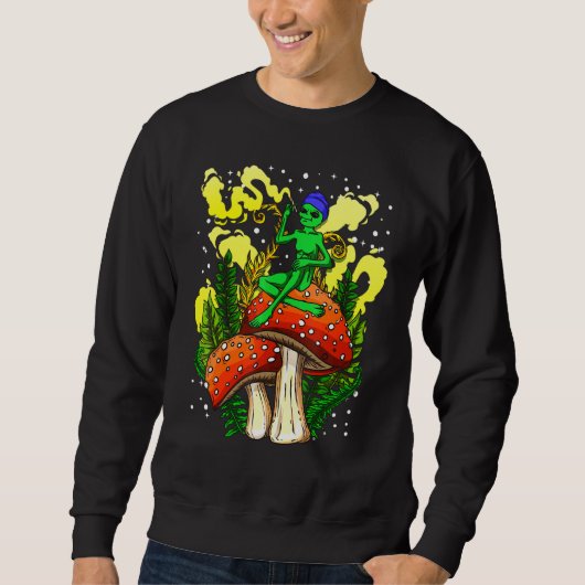 Sweatshirt Alien de champignons magiques - Alien Acid Voyage  (Devant)