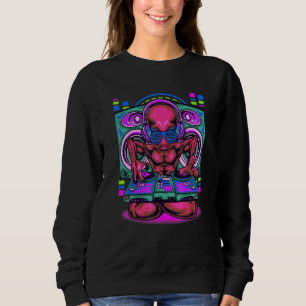 Sweatshirt Alien Dj Inspiré Tourne-disques Aliens Liés Ufo Ho