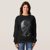 Sweatshirt Alien Head Extraterrestrial UFO Glitch Alien Face (Devant entier)