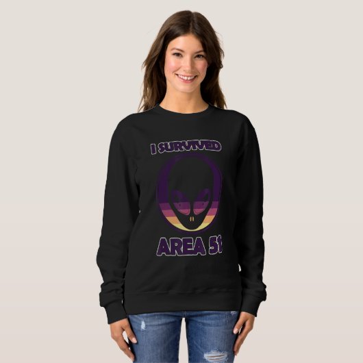 Sweatshirt Alien I Survived Area 51 Ufos Space (Devant entier)