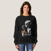 Sweatshirt Alien Manger Fries Français - Drôle Alien graphiqu (Devant entier)