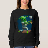 Sweatshirt Alien Playing Baseball  Aliens Baseball (Devant)