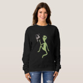 Sweatshirt Alien spatial Tuxedo Weed Joint Pot Smoker (Devant entier)