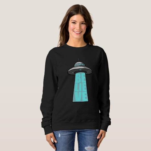 Sweatshirt Alien UFO Believe  (Devant entier)