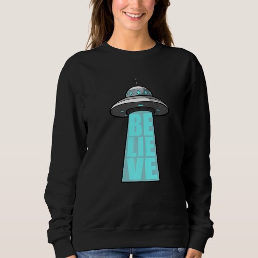 Sweatshirt Alien UFO Believe  (Devant)