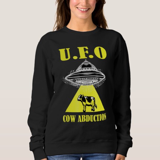 Sweatshirt Alien Ufo Cow Enduction Espace Alien (Devant)