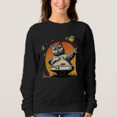 Sweatshirt Alien UFO  Weird Cat (Devant)