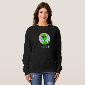 Sweatshirt Alien vert déplaisant (Devant entier)