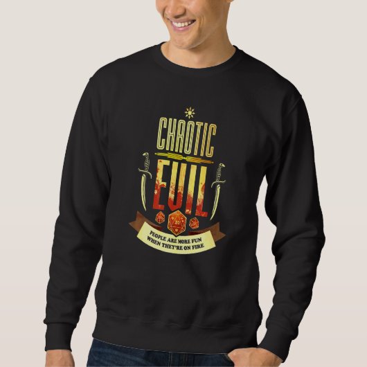 Sweatshirt Alignement Rpg Diable Chaotique D20 Dés (Devant)