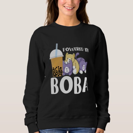 Sweatshirt Alimenté par Boba Bubble Tea (Devant)