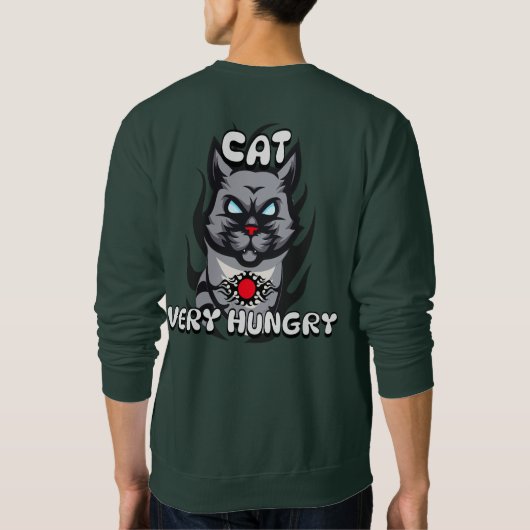 Sweatshirt Aliments, Chats très affamés, simples et Cool (Dos)