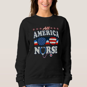 Sweatshirt All America Nurse Stethoscope Docteur Médicale Lpn